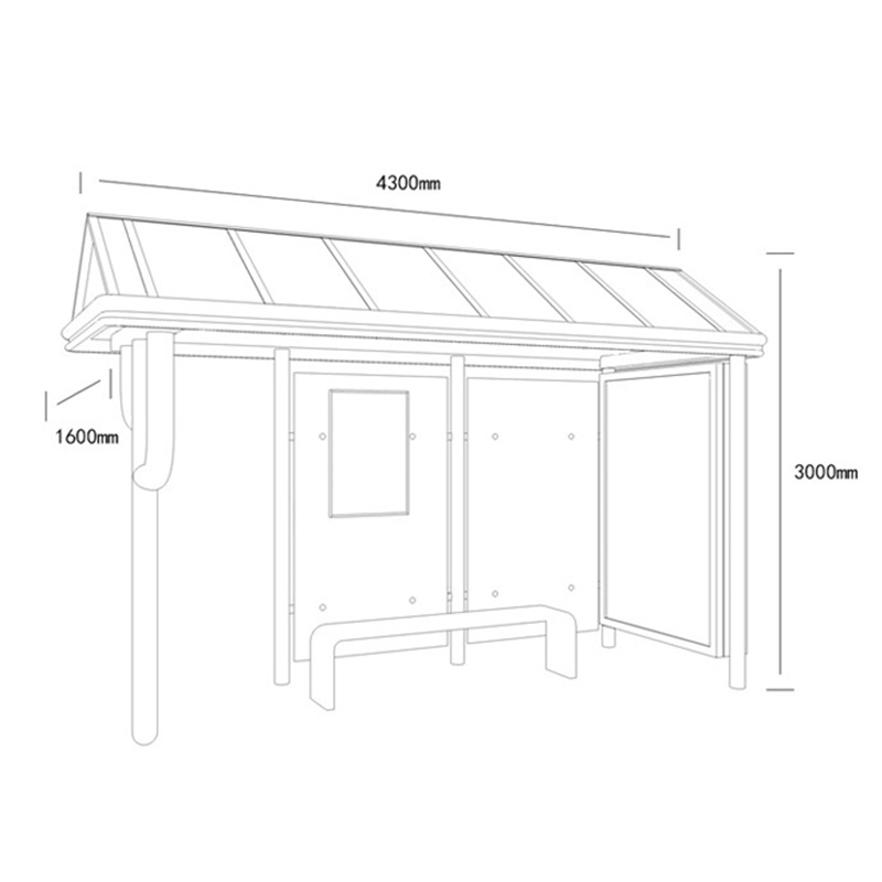 AH-2776 Corrosion-resistant frame Bus Shelter