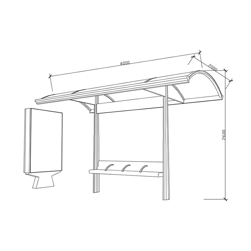 AH-3078 Stainless steel Bus Shelter