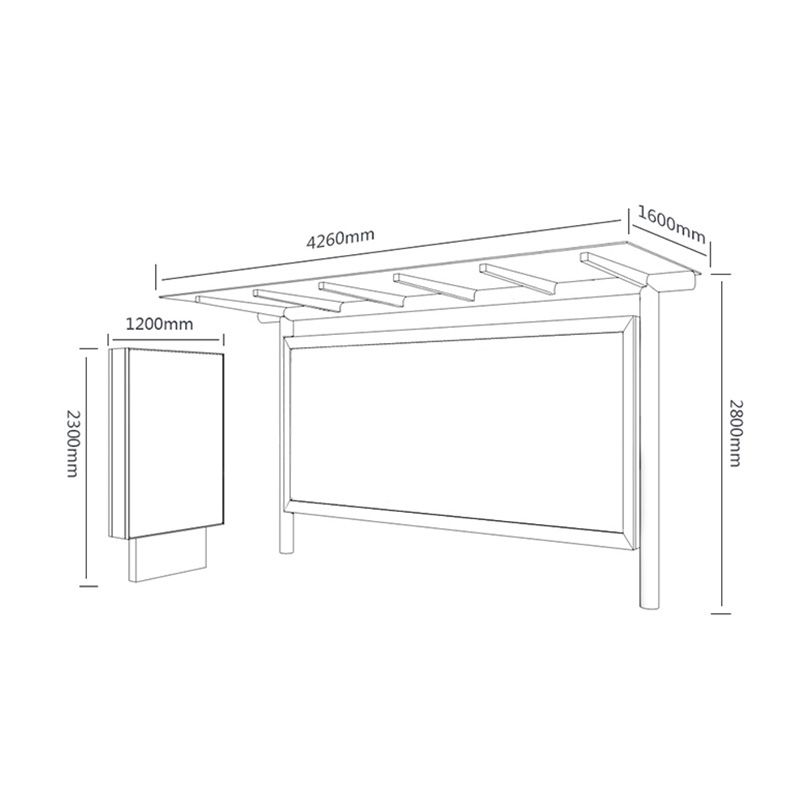 AH-3077 corrosion resistant Bus Shelter