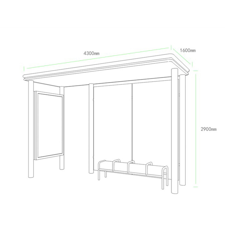 AH-2775 City bus shelter