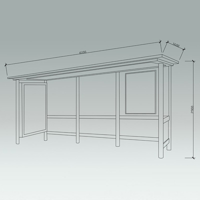 AH-2766 Easy to install Bus Shelter