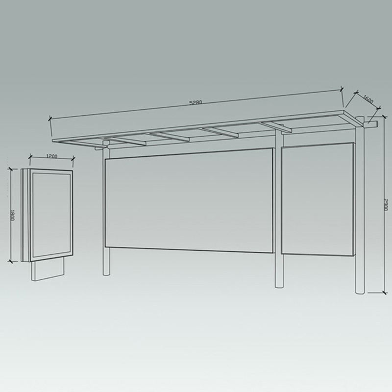 AH-2760 Easy-to-clean surface Bus Shelter