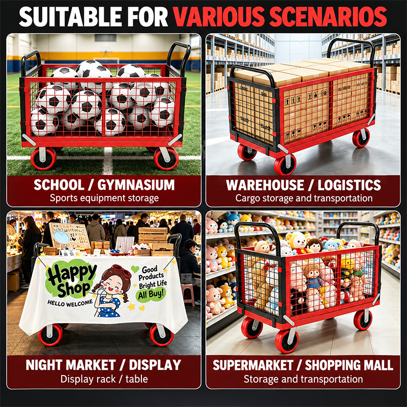 Fully Foldable Mesh Transport Cart Cage Trolley Ideal For Warehouse Storage