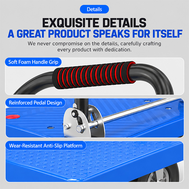 Twin-steel-pipe multi-ribbed vehicle deck Platform Trolley Twin-steel-pipe multi-ribbed vehicle deck Platform Trolley