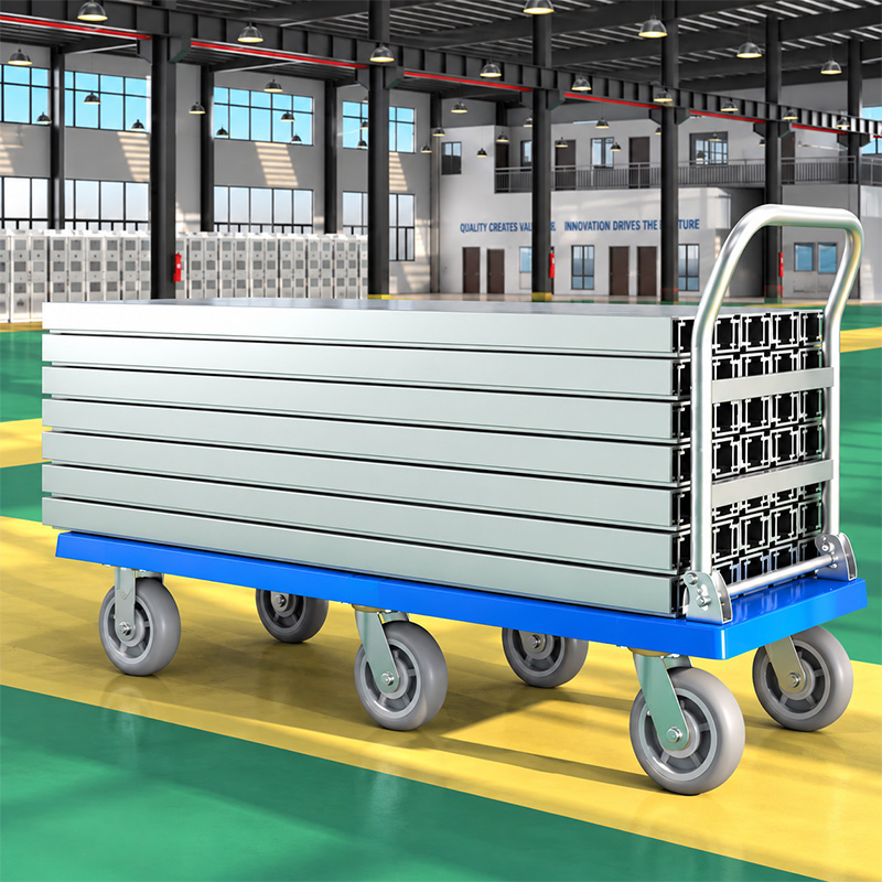 Extended and enlarged Blue color Platform Trolley