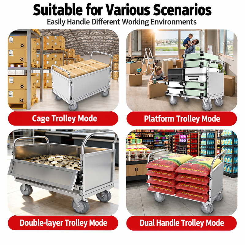 Multifunctional double-decker vehicle Detachable Cage Trolley