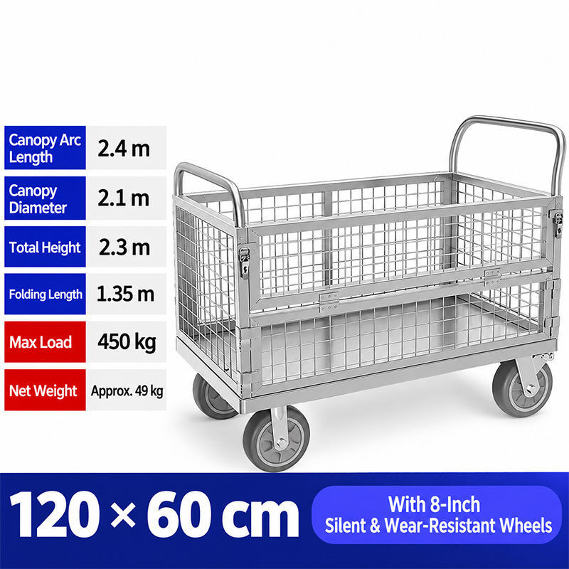 Cage Trolley with 5-inch lightweight TPR casters