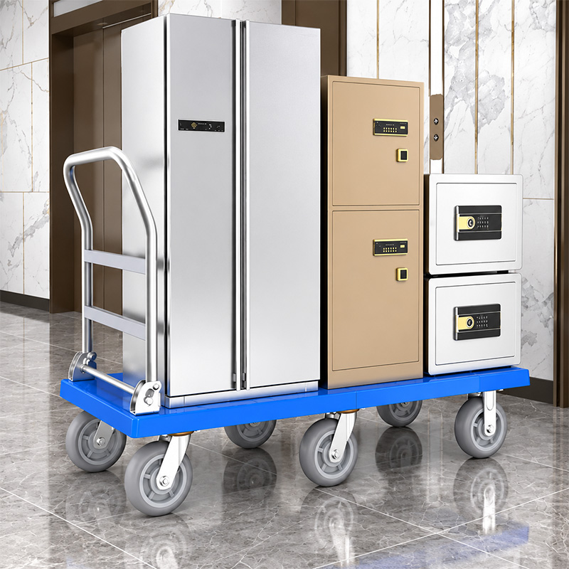 Extended and enlarged Blue color Platform Trolley