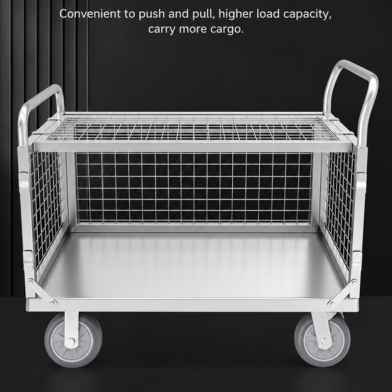 Easy Assembly and Portable Silent Casters Cage Trolley