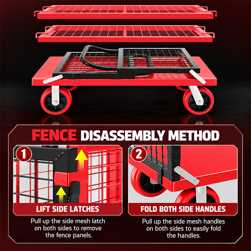 Fully Foldable Mesh Transport Cart Cage Trolley Ideal For Warehouse Storage
