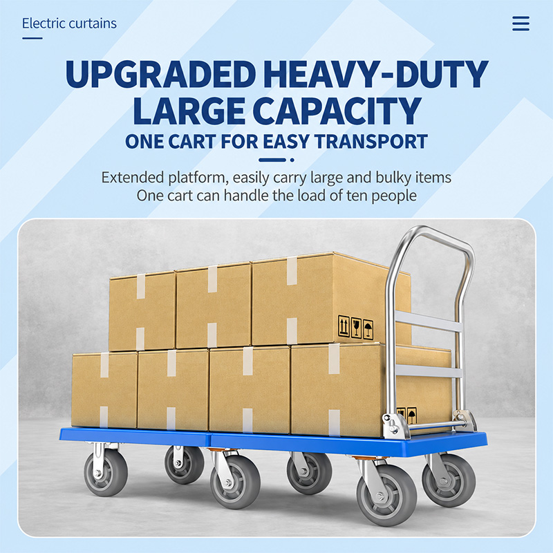 Extended and enlarged Blue color Platform Trolley