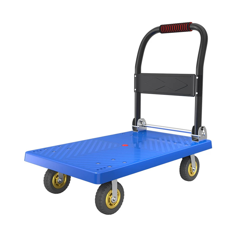 Twin-steel-pipe multi-ribbed vehicle deck Platform Trolley