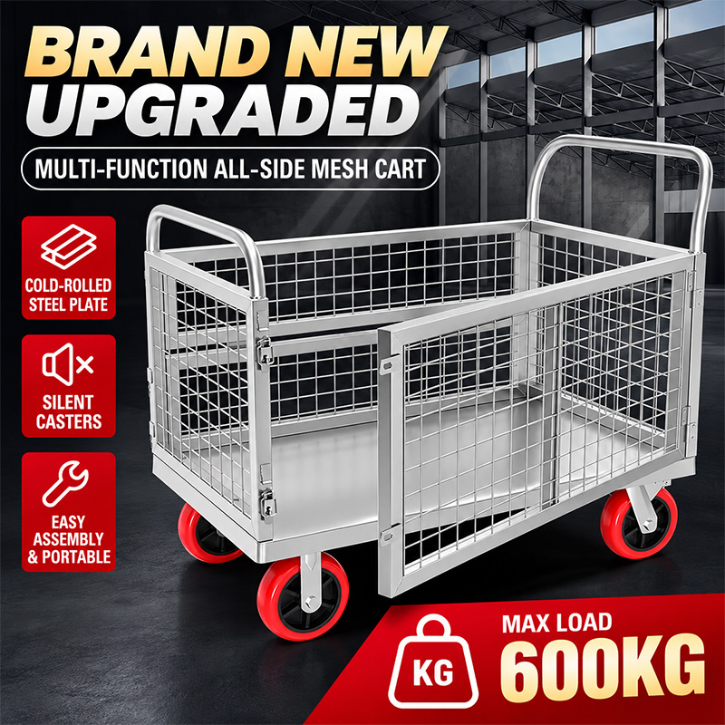 Easy Assembly and Portable Silent Casters Cage Trolley