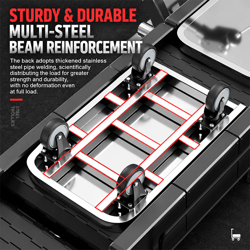 304 stainless steel Heavy-duty load capacity Platform Trolley