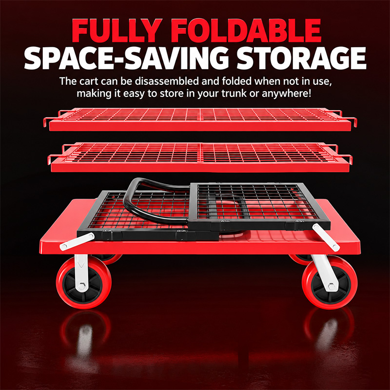 Fully Foldable Mesh Transport Cart Cage Trolley Ideal For Warehouse Storage