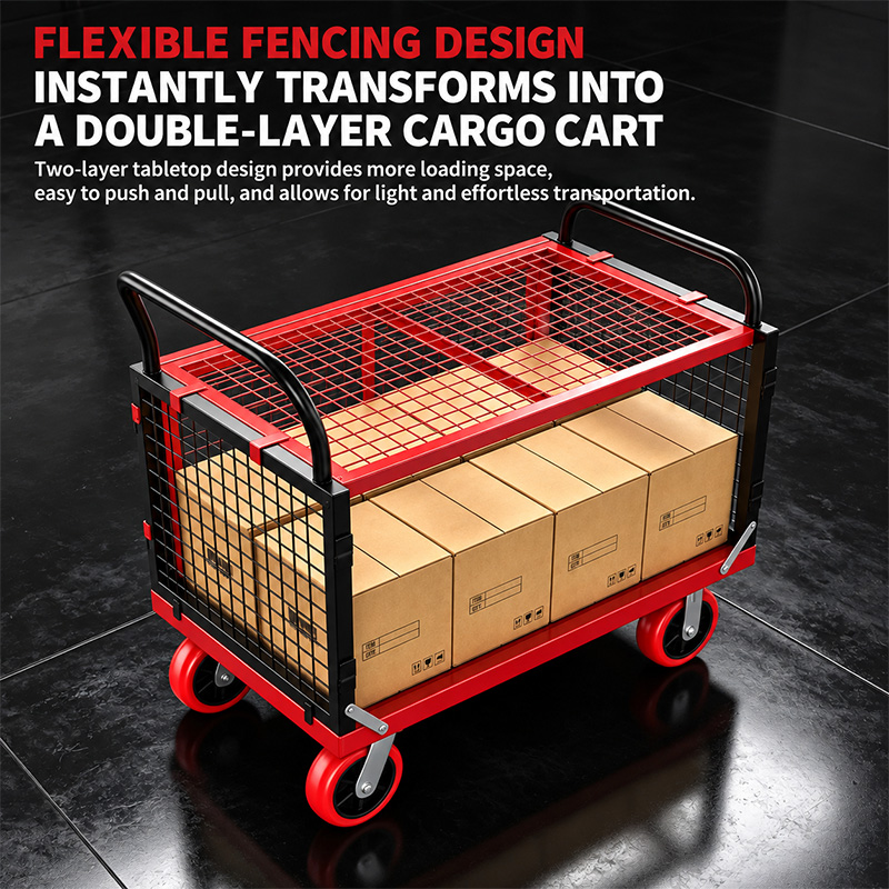 Fully Foldable Mesh Transport Cart Cage Trolley Ideal For Warehouse Storage