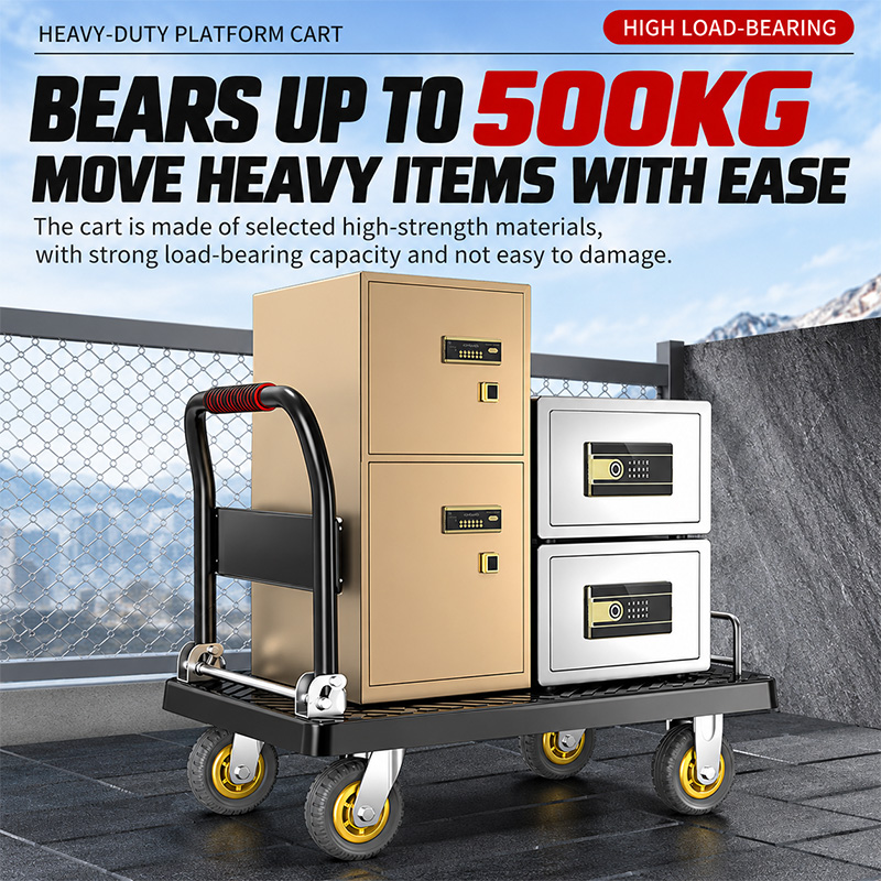 Heavy-Duty Silent-Caster Platform Truck with Side Rails Heavy-Duty Silent-Caster Platform Truck with Side Rails