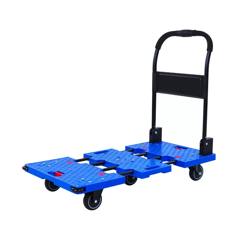 Heavy-Duty Telescopic Six-Wheel Platform Trolley with Brake Casters