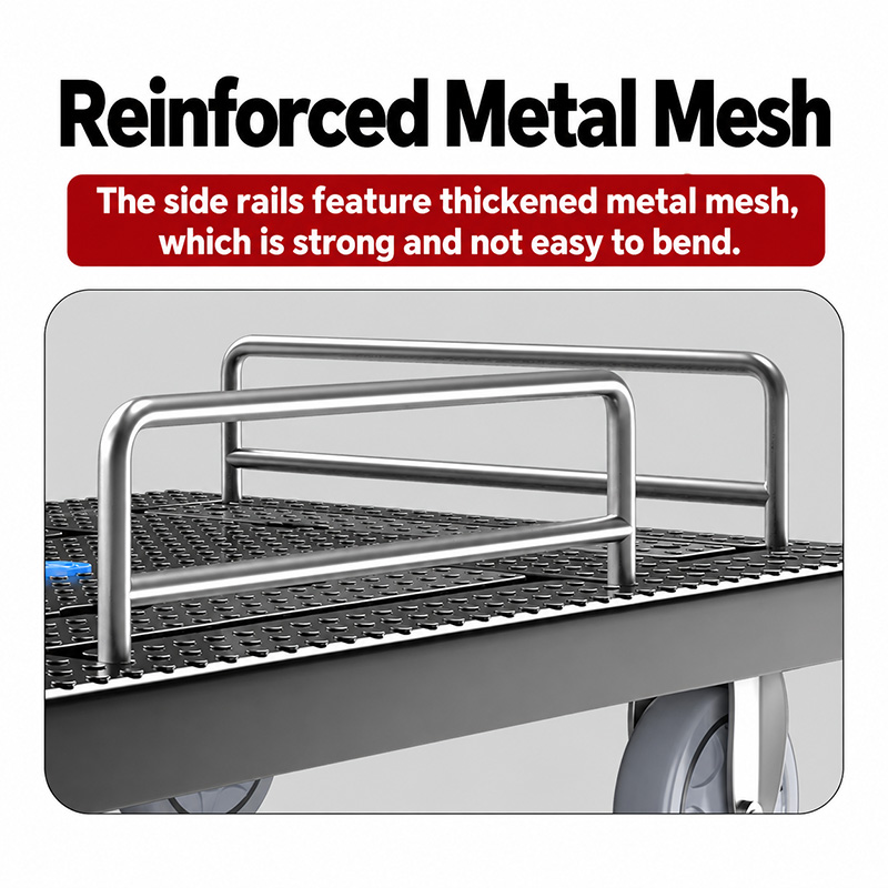 Tri-Fold Non-Slip Platform Truck with Side Rails
