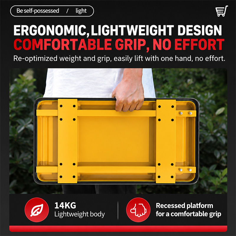 Foldable Heavy-Duty Platform Trolley with Load-Bearing Beam
