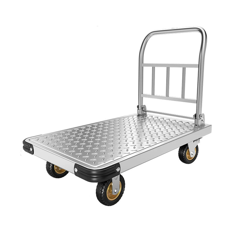 Foldable Steel-Reinforced Platform Trolley with Extra-Thick Deck