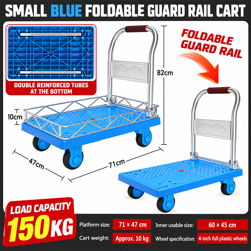 Reinforced Stainless-Steel Platform Truck with Side Rails