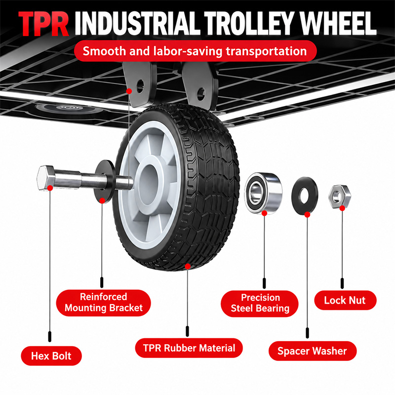 Heavy-Duty Foldable Platform Trolley with Spare Caster