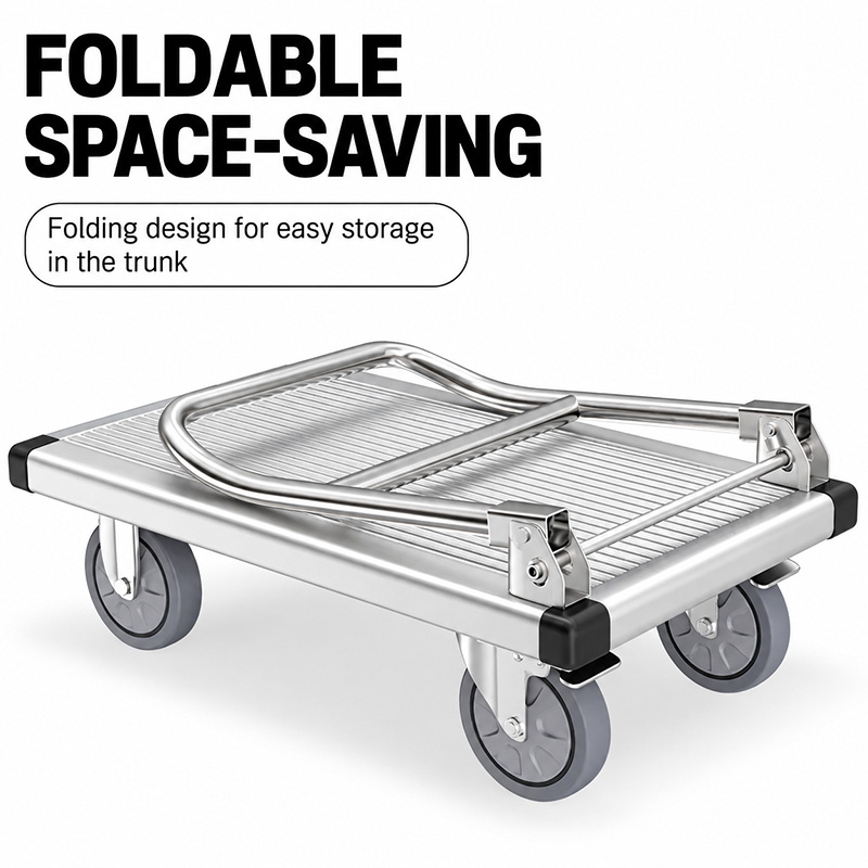 Aluminum Alloy Anti-corrosion and anti-rust Platform Trolley with Casters