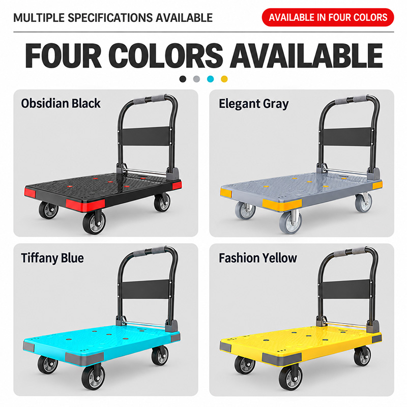 Heavy-Duty Foldable Platform Trolley with Spare Caster