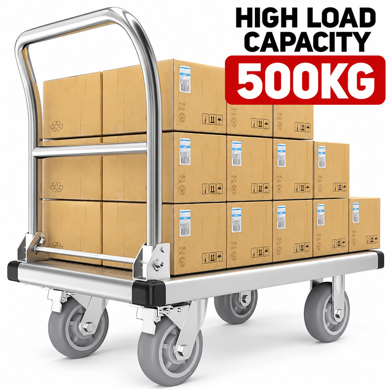 Aluminum Alloy Anti-corrosion and anti-rust Platform Trolley with Casters