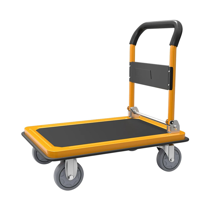 Foldable Heavy-Duty Platform Trolley with Load-Bearing Beam