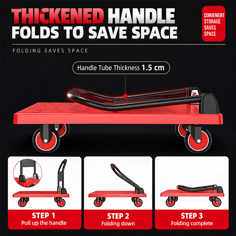 Widened-Guard Silent-Caster Platform Trolley Widened-Guard Silent-Caster Platform Trolley