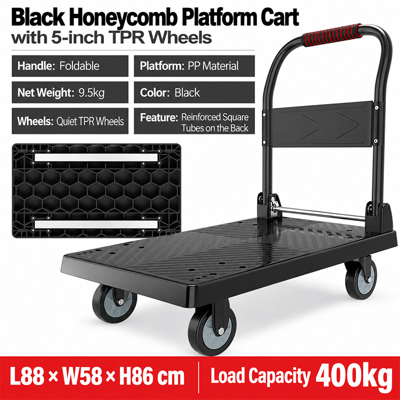 Honeycomb-Deck TPR-Caster Platform Trolley