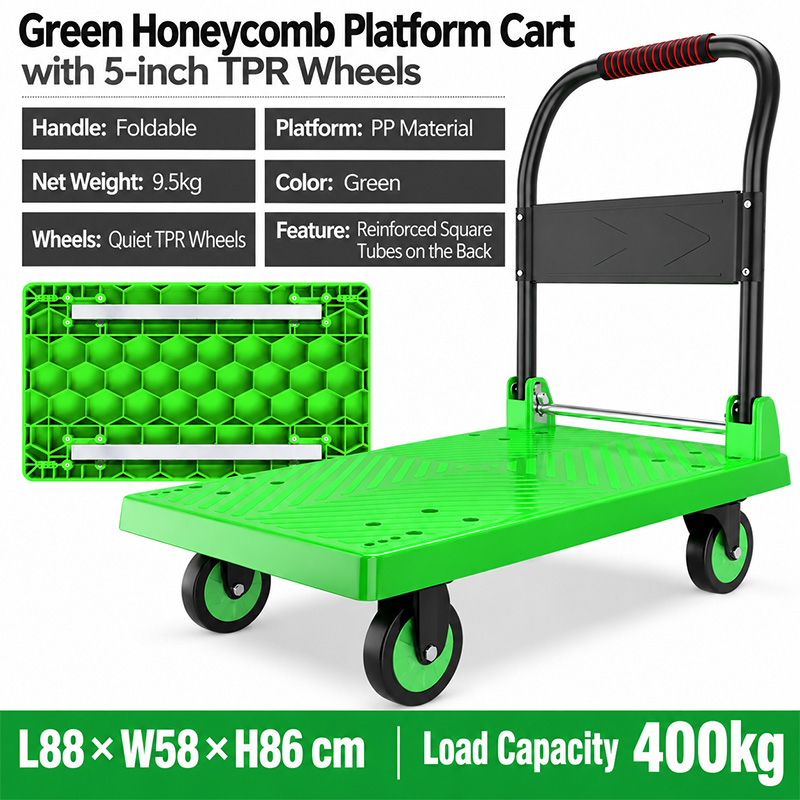 Honeycomb-Deck TPR-Caster Platform Trolley