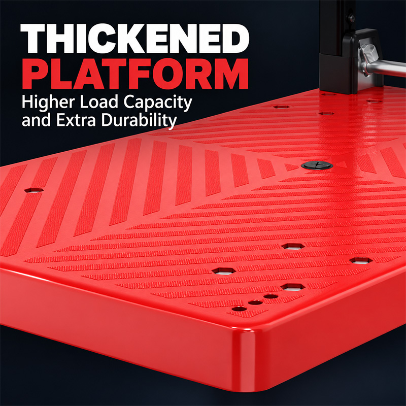 Widened-Guard Silent-Caster Platform Trolley