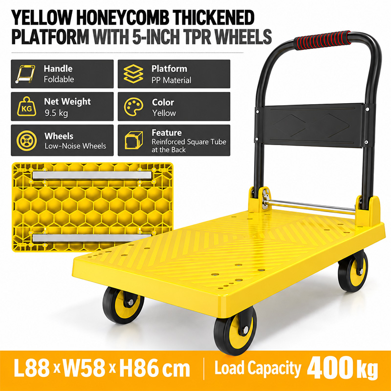 Honeycomb-Deck TPR-Caster Platform Trolley