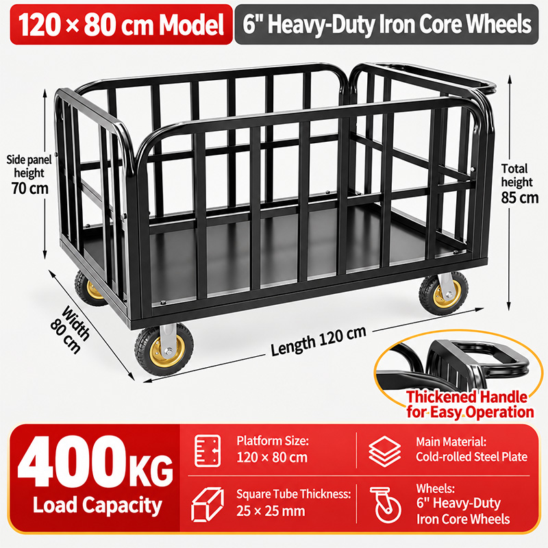 Heavy-Duty Square-Tube Cage Trolley
