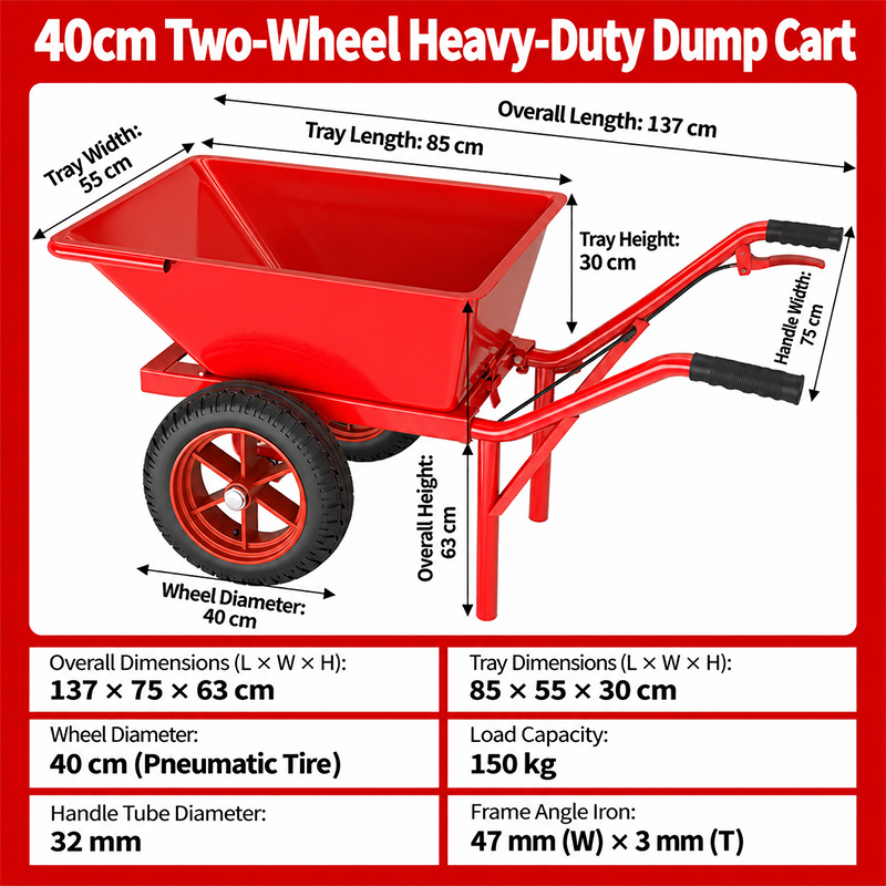 Heavy-Duty Single-Wheel Wheelbarrow