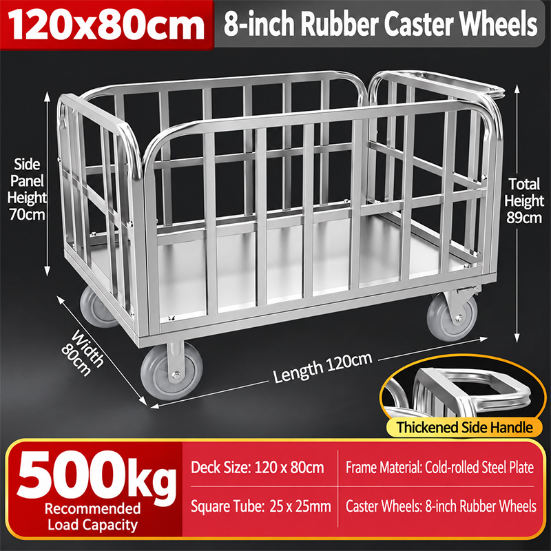 Cold-Rolled Steel TPR-Caster Cage Trolley