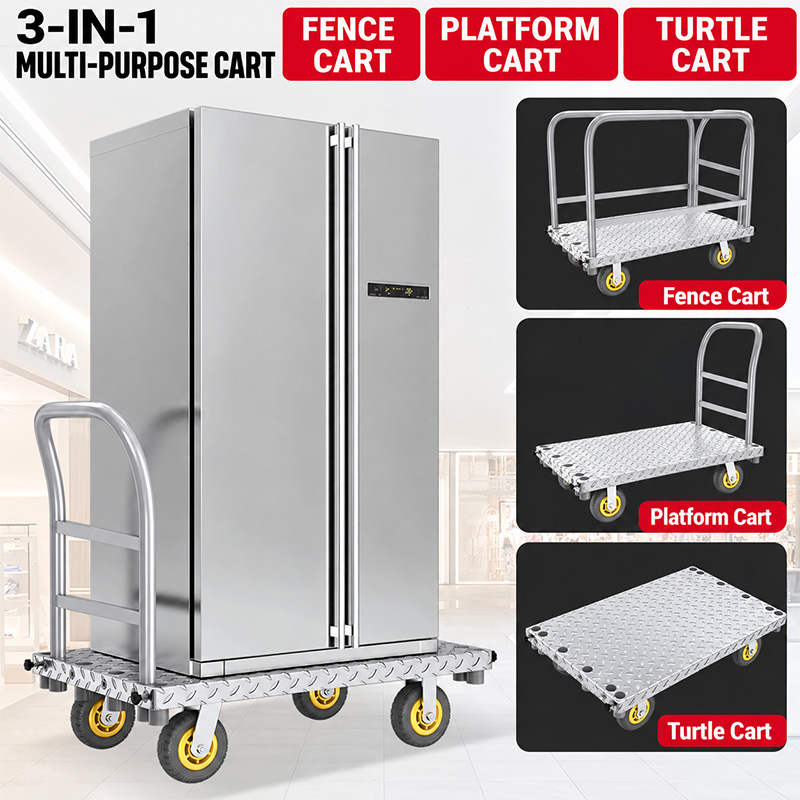 Thickened-Steel Detachable-Rail Cage Trolley
