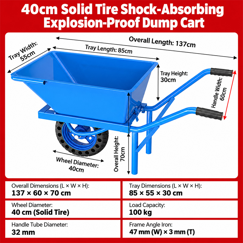 Thickened-Hopper Large-Wheel Wheelbarrow
