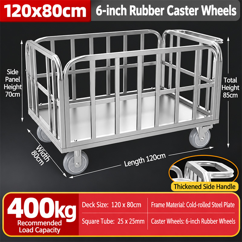 Cold-Rolled Steel TPR-Caster Cage Trolley