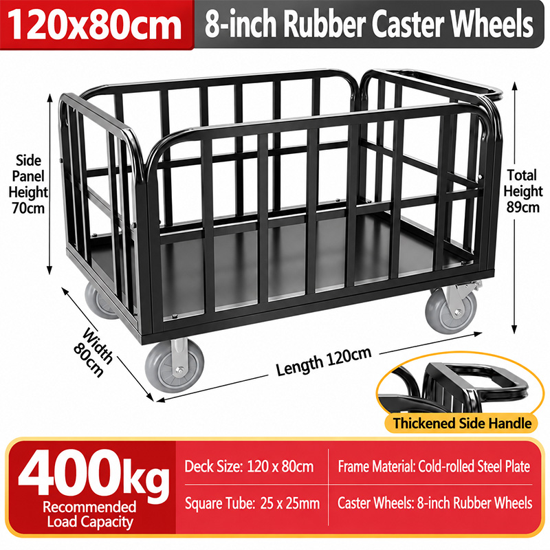 Heavy-Duty Square-Tube Cage Trolley