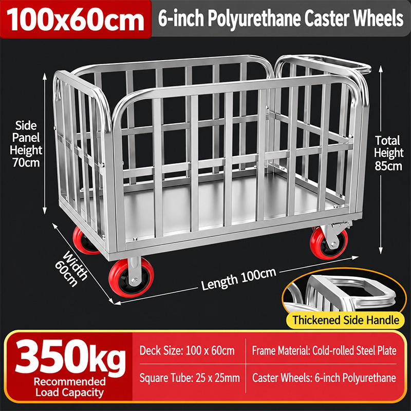 Cold-Rolled Steel TPR-Caster Cage Trolley