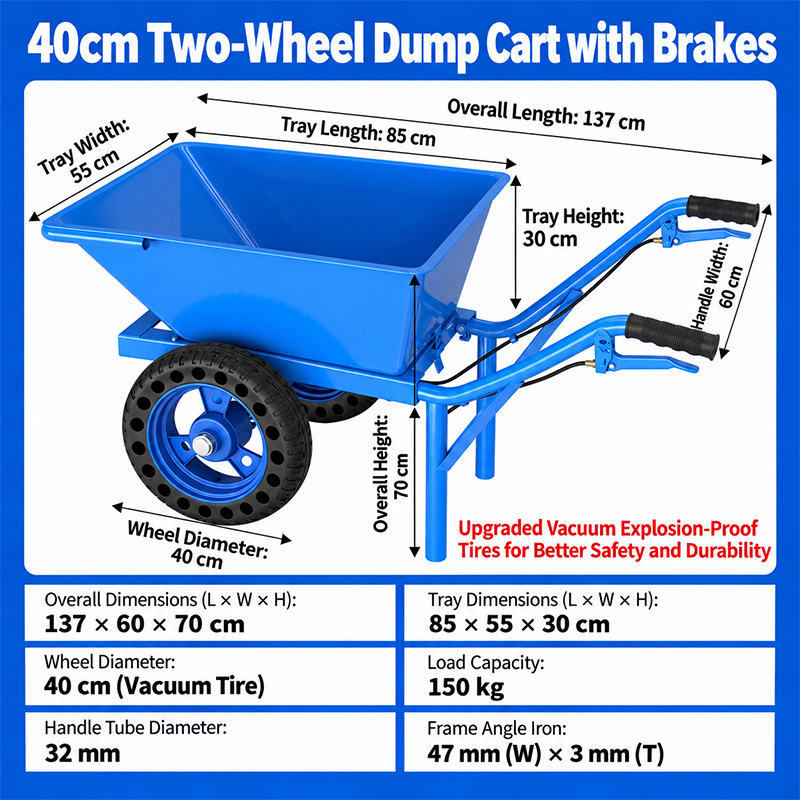 Thickened-Hopper Large-Wheel Wheelbarrow