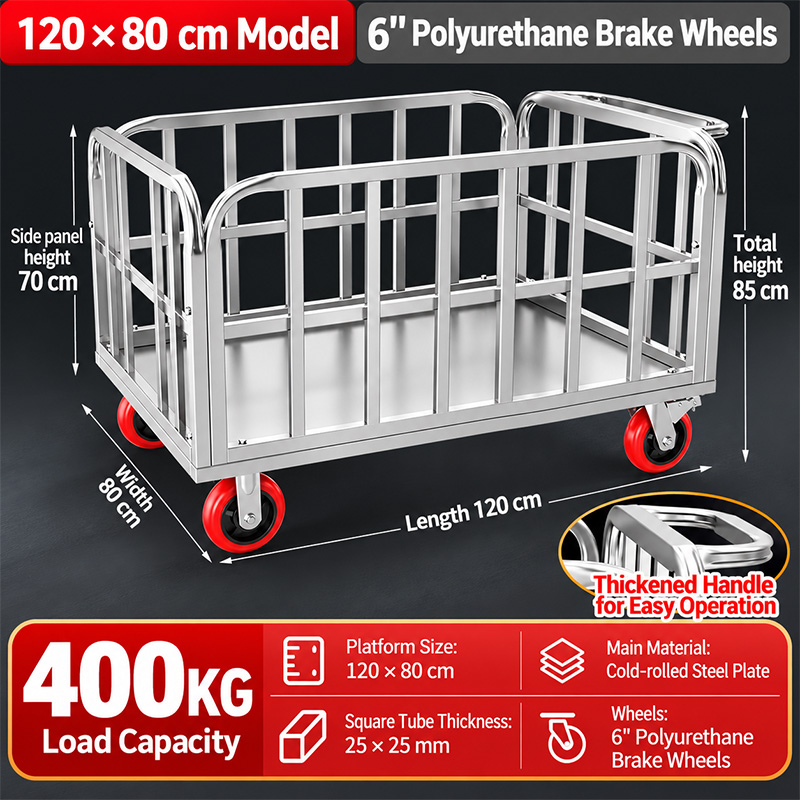 Cold-Rolled Steel TPR-Caster Cage Trolley