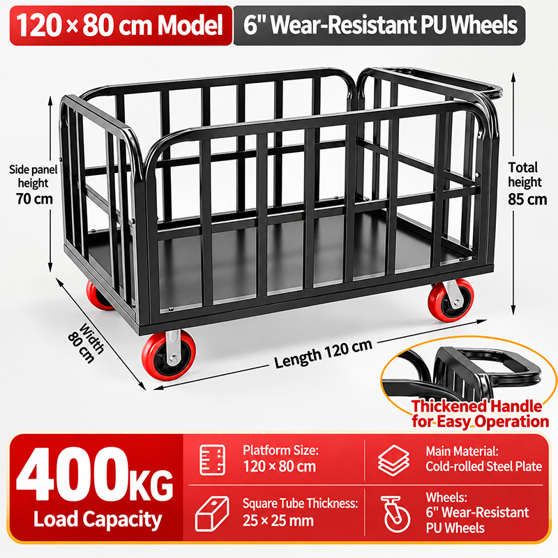 Heavy-Duty Square-Tube Cage Trolley