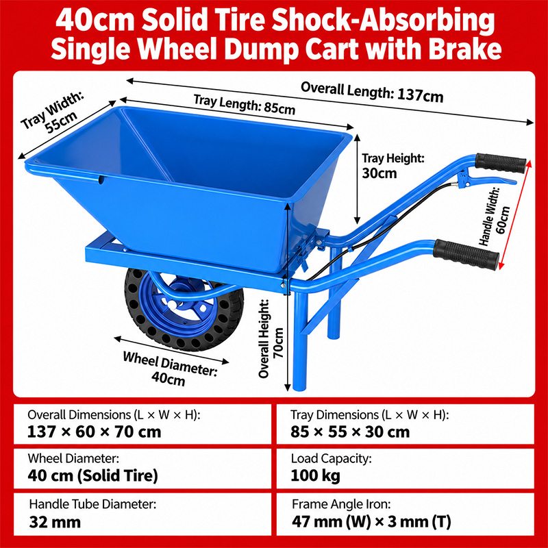 Thickened-Hopper Large-Wheel Wheelbarrow