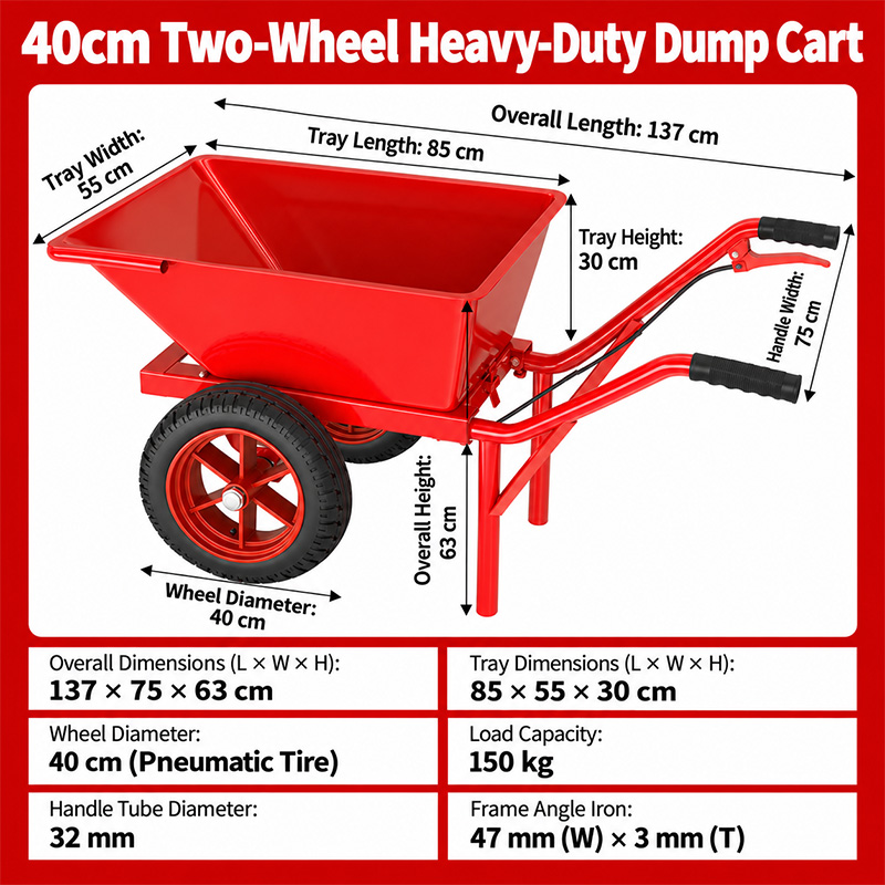 Heavy-Duty Single-Wheel Wheelbarrow