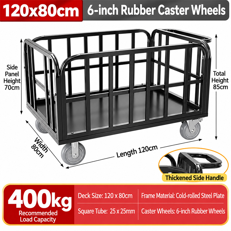 Heavy-Duty Square-Tube Cage Trolley